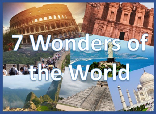 Link to pages about the 7 wonders of the world